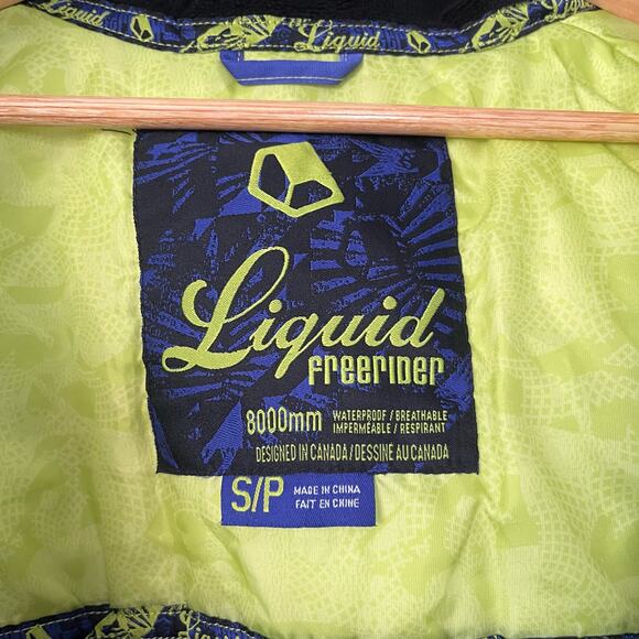 Liquid Freerider 8000mm Women's Small Snowboard Ski Jacket Blue Green Neon - Picture 4 of 7